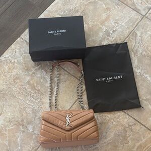 Tan Quilted Leather Shoulder Bag NEW